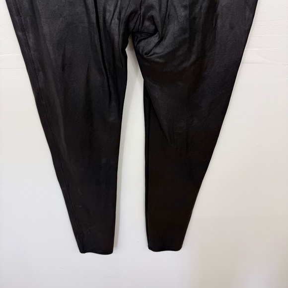 SPANX Black High-Rise Faux Leather Metallic Women's Leggings E4 - Picture 4 of 7